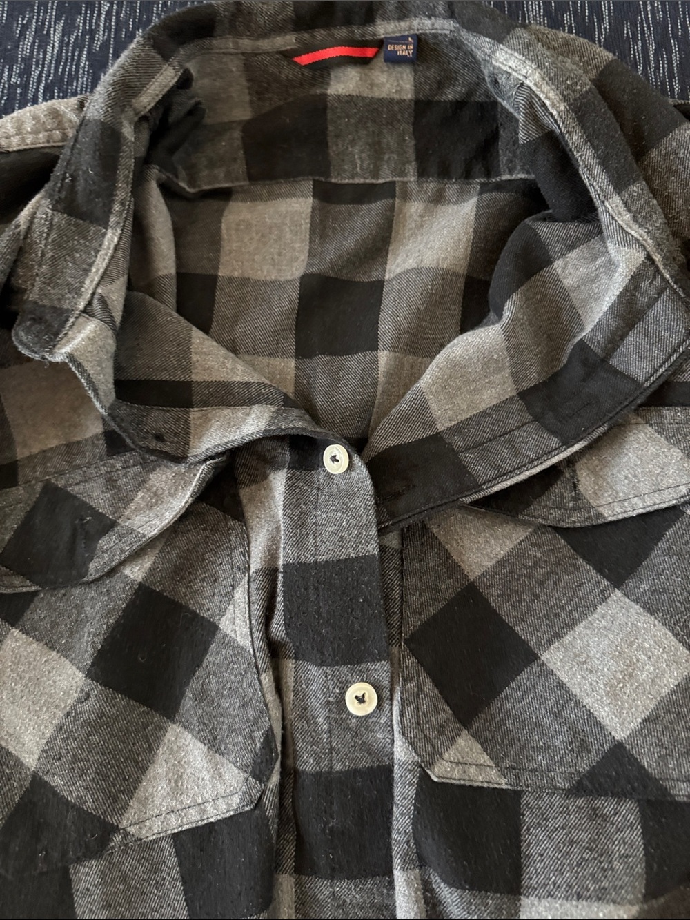 Men's Black & Gray Plaid Button-Down Dress Shirt